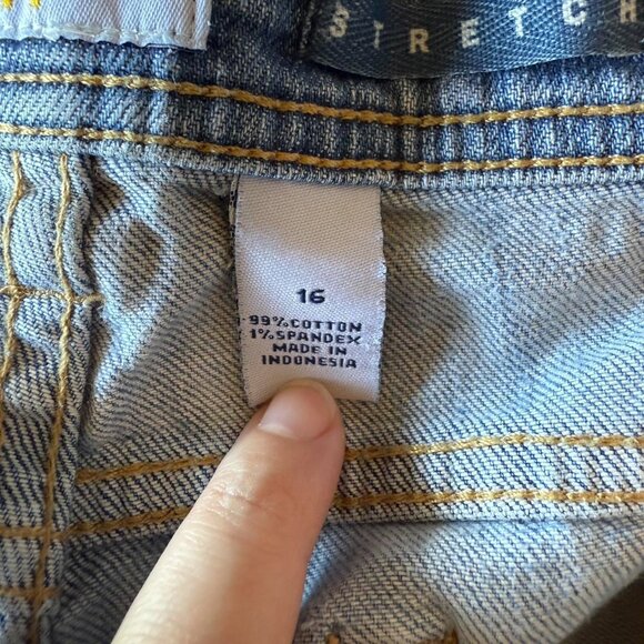 Women's Light Blue Old Navy Cuffed Capri Denim Jeans 16 - EUC - Picture 3 of 6